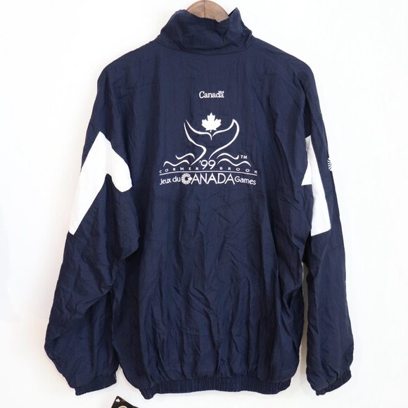 Vintage 1999 Brooks Windbreaker Navy/White NOS Canada Games Large - Picture 5 of 12